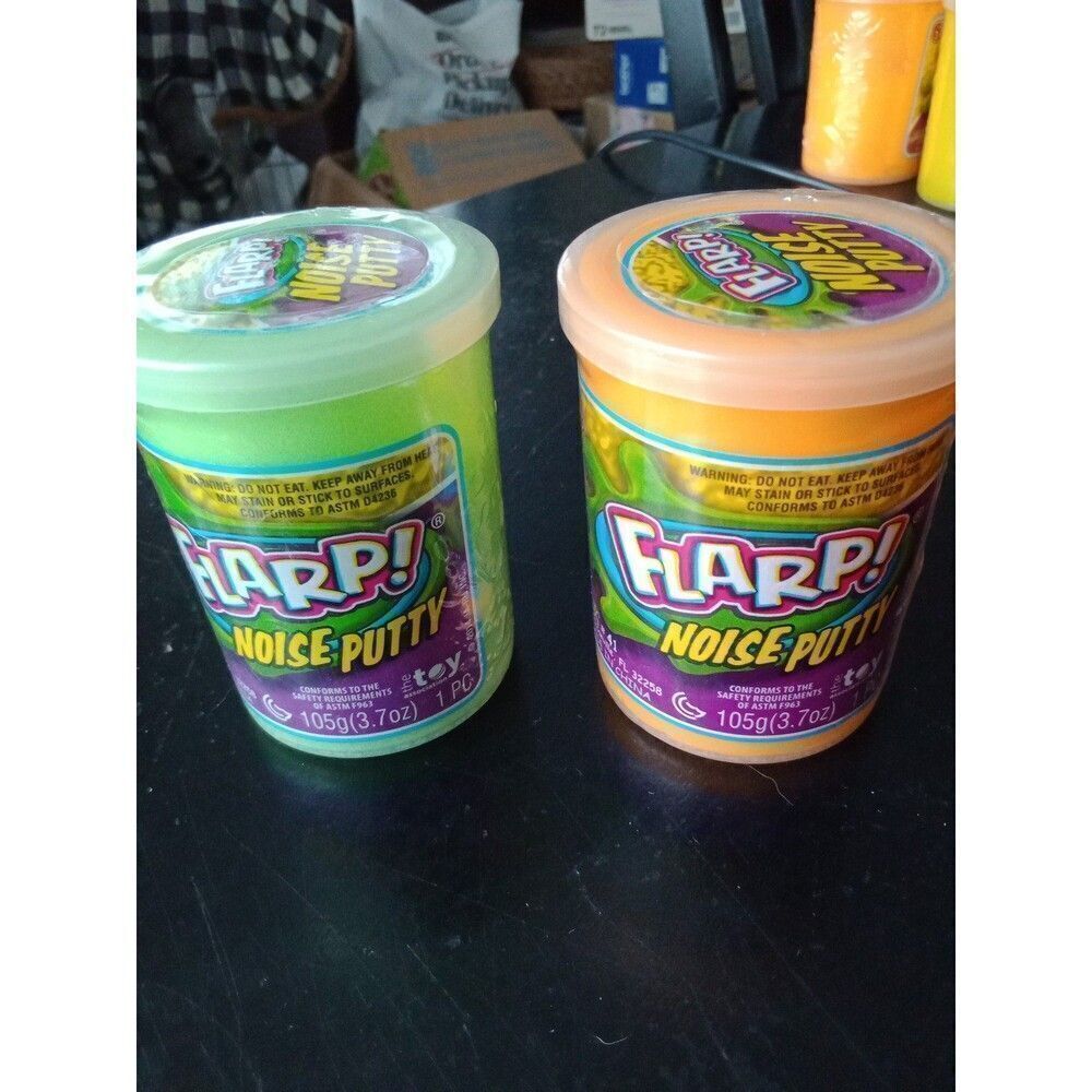 2 Flarp Noise Putty Neon Orange & Neon Green